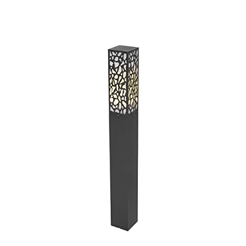 QAZQA Nicole I - Moderne Außenstehleuchte Schwarz 90 cm IP44 - Standleuchten Außen: Die elegante Nicole I aus Aluminium begeistert mit ihrem modernen Design und ist ideal für geschützte Außenbereiche. Dimmbar für gemütliche Abende im Freien!