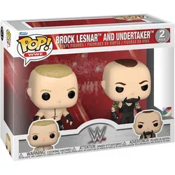 Funko Pop! WWE: Lesnar & Undertaker - Exklusive Vinyl-Sammelfigur - Chibi Figuren - Hochwertige 9,5 cm große Vinylfigur, ideal für Sammler und als Geschenk für WWE Fans. Langlebig und perfekt für Ihre Vitrine!