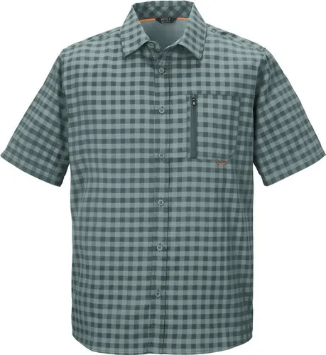 Killtec Kurzarmhemd KOS 44 MN WVN SHRT blaugrau - Herren-Freizeithemden aus 100% Polyester, leicht und atmungsaktiv, perfekt für warme Tage und entspannte Freizeitaktivitäten.