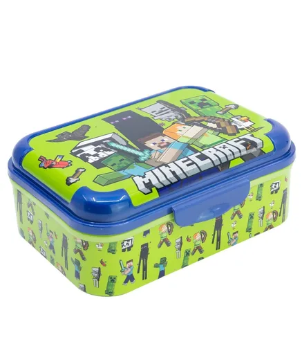 Euromic MINECRAFT Asker Brotdose - MINECRAFT Asker Brotdose, 17 x 13.5 x 6.2 cm, ideal für die Schule oder unterwegs, mit praktischem Verschluss für sicheren Transport.