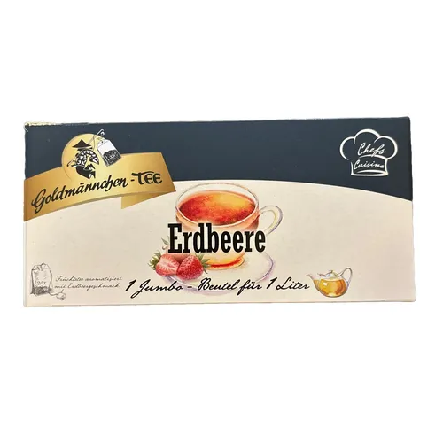 Goldmännchen Tee Erdbeere 20 Jumbo Beutel für je 1l Tee große Kannenbeutel