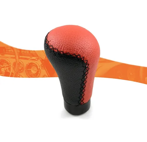 Schaltknauf Schwarz Rot Leder Schalthebel Knauf Hebel Universal Sport Tuning