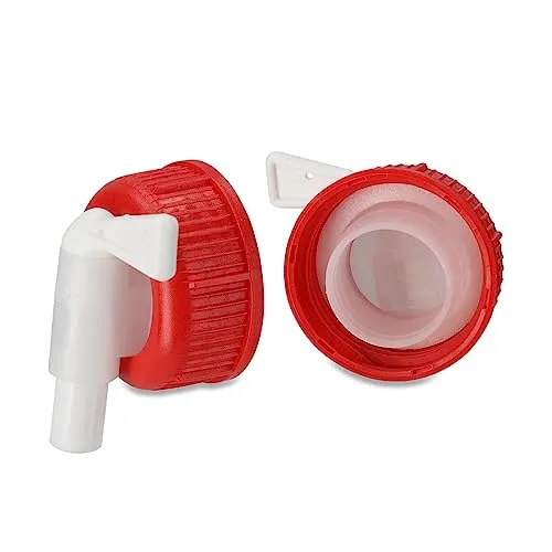 Sabeu 3 x Auslaufhahn AH 13/45 für 2-10 L Kanister mit DIN 45 Gewinde, Kunststoff und Metall, Weiß