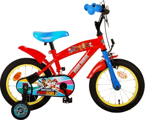 Volare Paw Patrol 14 Zoll Kinderfahrrad - Straßenfahrräder für Kinder, mit coolem Paw Patrol Design und stabiler Bauweise für sicheres Fahren und Spaß im Freien.