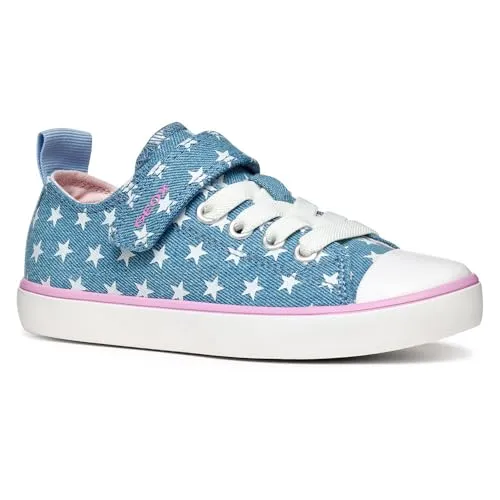 Geox J GISLI Girl A Sneaker, Denim, 27 EU - Sneaker für Mädchen, atmungsaktiv und ideal für aktive Kinder