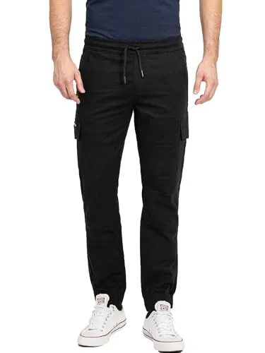 Rock Creek Herren Hose Stretch Cargo Basic Sommer Hose Regular Fit Lange Hose Stoff Hose Sommerhose Männerhose H-384 Schwarz W44 L34