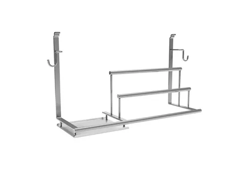 Kesseböhmer Küchenorganizer-Set Linero style Küchenreling 600 - 1800 mm Edelstahloptik, Spülutensilienhalter