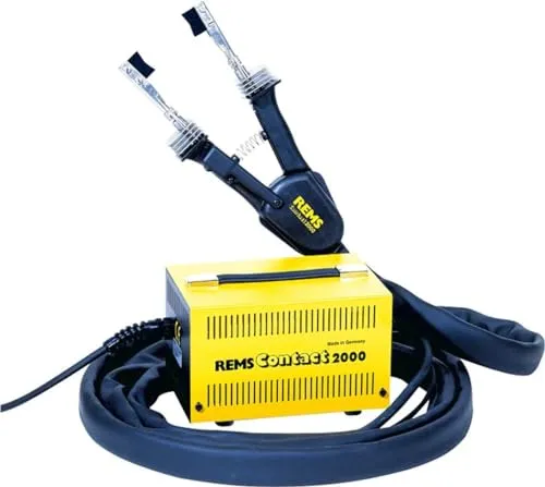 Elektrische Lötzange Contact 2000 Super-Pack - Hochwertiges Lötgerät für präzises Weichlöten von Kupferrohren, inklusive umfangreichem Zubehör und sicherem Transformator im stabilen Stahlblechkasten.
