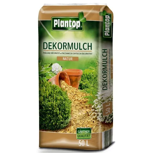 1000Angebote Dekormulch Plantop 50 Liter Natur Garten Deko-Mulch Rindenmulch Dekor 115459
