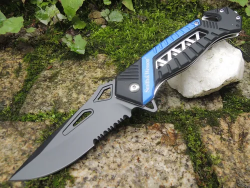Smith & Wesson Rescue Taschenmesser Blau