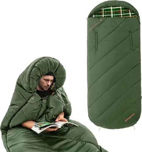 XXL Kingcamp Flanellschlafsack warm 3-4 Jahreszeiten Outdoor Erwachsene