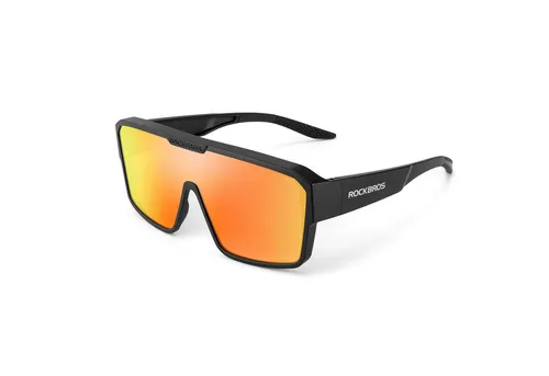 ROCKBROS Überbrille Polarisiert Sonnenbrille für Damen und Herren schwarz+rot - Sonnenbrille für Sehhilfenträger, leicht und komfortabel, ideal für Outdoor-Aktivitäten mit polarisierten TAC-Linsen für klarere Sicht und UV-Schutz.