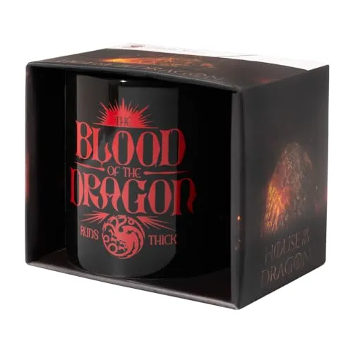 Grupo Erik Tasse Kaffeetasse Game of Thrones House of the Dragon Kaffeebecher - Teetasse Größe 10 cm x 8 cm - Fassungsvermögen 350 ml - Offizielles HBO Game of Thrones House of the Dragon Fanartikel