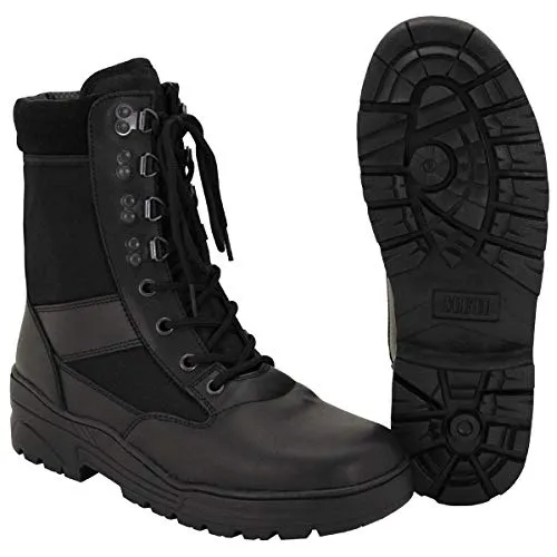 MFH Stiefel Security (Schwarz, 41) - Wanderschuhe mit hochfester, rutschsicherer Gummisohle und verstärktem Fersenbereich für optimalen Halt und Sicherheit in jedem Terrain.