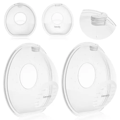 Lionelo MILKY SIMPLE Milchauffangschale, Brustschalen, BPA-freies Silikon, 2 Stück, einfache Reinigung, diskret, praktisch, wiederverwendbar, Milchsammler