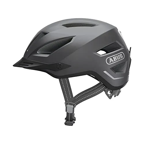 ABUS Stadthelm Pedelec 2.0 - Fahrradhelm mit Rücklicht und Regenhaube - Fahrradhelme für Damen und Herren, ideal für den Stadtverkehr mit tiefem Schläfenbereich für extra Kopfschutz und leuchtstarkem Rücklicht für bessere Sichtbarkeit.