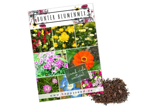 HappySeed Blumensamen Blumensamen Balkonkasten Mischung - Farbenfroher Blumen Mix, Blumen