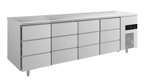 Gastro Kühltisch 12 Schubladen Umluftkühlung 2330x700x850mm -2/+8°C NEU