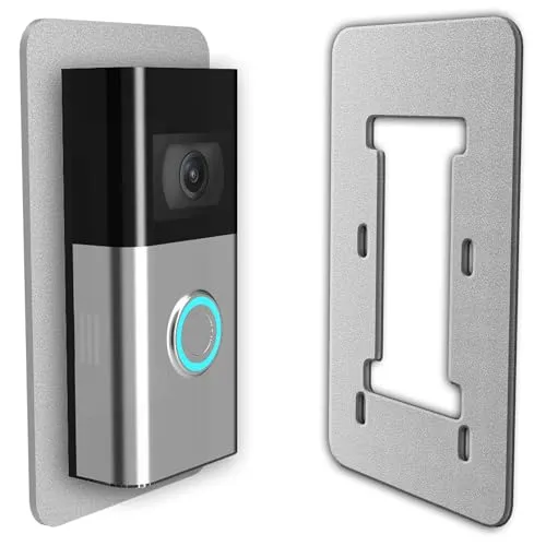 Mars Outpost Ohne Bohren Edelstahl Wandplatte für Akku Videotürklingel / Video Doorbell 2024 Plus Pro 1-2 Gen 3 Plus 4 Abdeckung Blende Halterung Montageplatte für Funk Türklingel mit Kamera EU Made