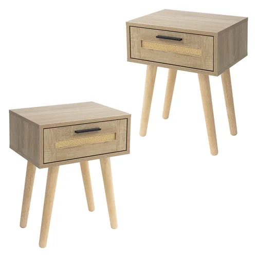 ML-Design 2x Nachttisch mit Schublade