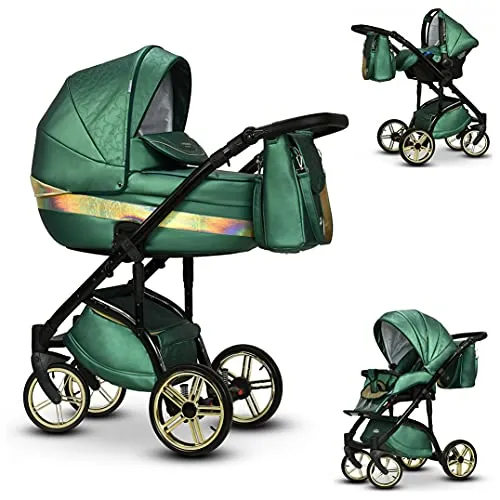 Kinderwagen-Set 4 in 1 Vip Lux inkl. Sportsitz und Autositz - 12 Teile - in 18 Farben
