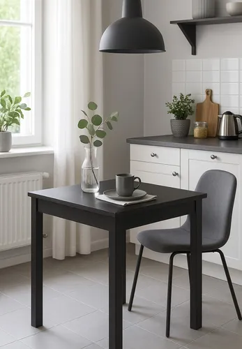 Ausziehbarer Esstisch schwarz – von 67 cm auf 127 cm