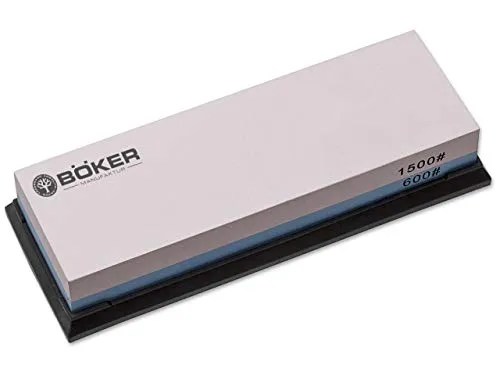 Böker Schärfgerät Wasserstein 600/1500, Blau/Rosa - Taschenmesser Schärfgerät mit hochwertigen Körnungen für Vorschliff und Feinabzug, optimale Abtragsleistung und stabiler Hartgummihalter für sicheres Schärfen.