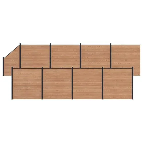 vidaXL Zaunelement 9-teilig WPC und Aluminium Braun - Praktisches Zaunpaneel-Set für Garten und Sichtschutz. Robuste WPC- und Aluminiumkonstruktion sorgt für Stil und Sicherheit im Außenbereich. Modular und einfach zu montieren für individuelle Gestaltungsmöglichkeiten.