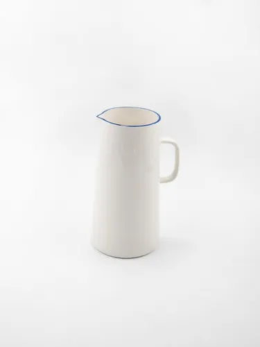 Krug Wasserkrug Porzellan weiss/blau Vegan Landhausstil