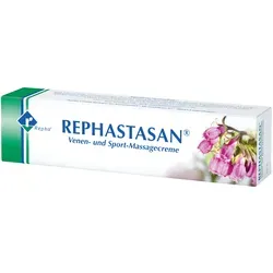 Rephastasan Venen- und Sport-Massagecreme 100 G - Arzneimittel zur Förderung der Durchblutung und zur Linderung von Muskelverspannungen. Enthält natürliche Extrakte wie Arnika und Rosskastanie für gesunde, elastische Haut.