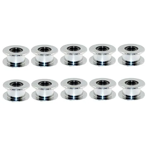 3Dman GT2 20Toothless Bore 5mm Aluminum Timing Belt Idler Pulley for 6mm Width 3D Printers (10pcs)