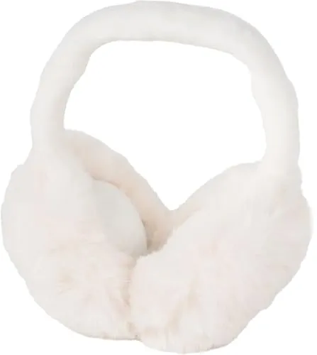styleBREAKER Damen Ohrenschützer Teddyfell Optik | Flauschige Ohrenwärmer Earmuffs mit flexiblem Bügel | Weiche Winter Ohrschützer für Freizeit Spaziergänge und Outdoor, Farbe:Creme