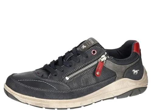 Mustang Herren 4160-305 Schnürhalbschuh Navy, Größe 43 EU - Herren-Sneaker mit bequemer Laufsohle für optimalen Tragekomfort den ganzen Tag.