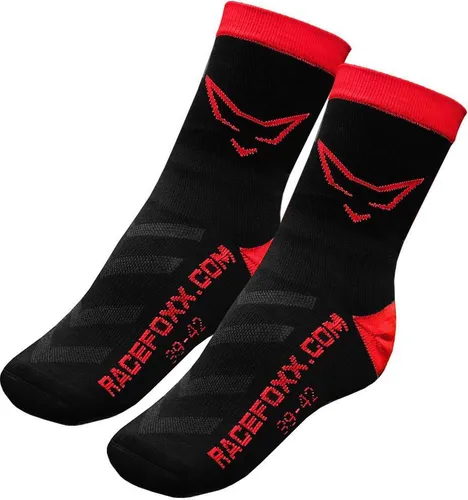 RACEFOXX™ Motorrad Socken, schwarz/rot, Gr. 39 - 42