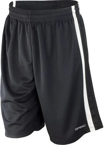 SPIRO S279M | Basketball Mens Quick Dry Short - Farbe: Black/White - Größe: XXL