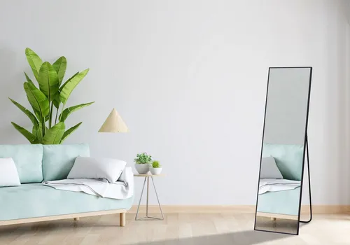 LC Home Wandspiegel 140x40cm - Moderner Stand- & Ganzkörperspiegel - Spiegel mit modernem Aluminiumgestell, 2-in-1 Design als freistehender Standspiegel oder Wandspiegel, ideal für jedes Wohnambiente.