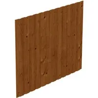 Skanholz Carport-Seitenwand 230x180 cm - Außenanbau, stabile Deckelschalung aus Fichtenholz, farbig lasiert in Nussbaum, ideal für zusätzlichen Wind- und Sichtschutz.