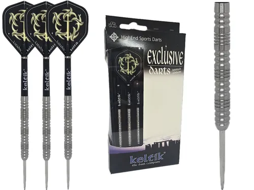 Keltik Corvin Steeldart Pfeile 20g Silver - 90% Tungsten - Die Keltik Corvin Steeldart Pfeile in der Silver Edition bieten hohe Präzision und ein leichtes Wurfgefühl. Gefertigt aus 90 % Tungsten, ideal für konstantes Scoring und enge Gruppierungen. Perfekt für ernsthafte Spieler!