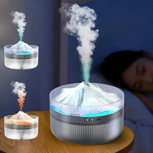 Luftbefeuchter Aroma Diffuser, Eisberg Schneeberg Diffusor für Ätherische Öle, 2L Große Kapazität Raumduft Diffuser, Timer, Abschaltautomatik Aroma Diffuser Klein für Schlafzimmer Büro