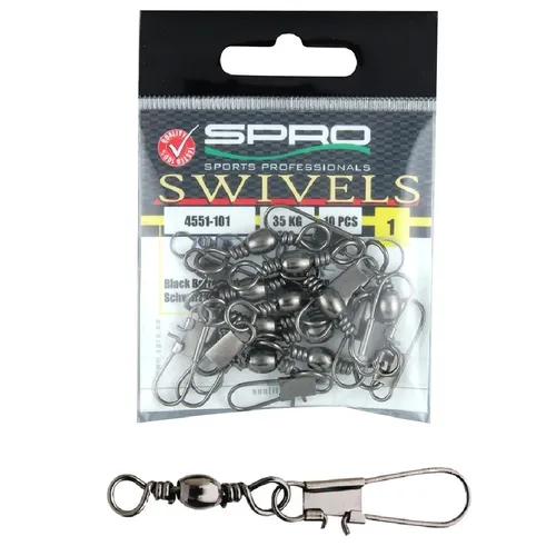 Spro Swivels Barrel Interlock Snap Größe 6 / Tönnchenwirbel 18kg - 10Stück
