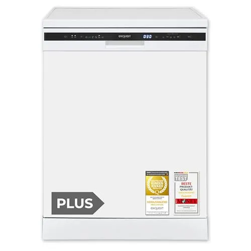 Exquisit PLUS Geschirrspüler 60 cm - Unterbaufähiger Geschirrspüler für 12 Maßgedecke mit automatischer Türöffnung für trockenes Geschirr und energieeffizientem Spülen. Ideal für Familien und Haushalte.