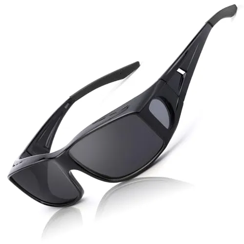 LVIOE Unisex Polarisiert Überzieh-Sonnenbrille, Fit Over Brille für Brillenträger UVA UVB Schutz