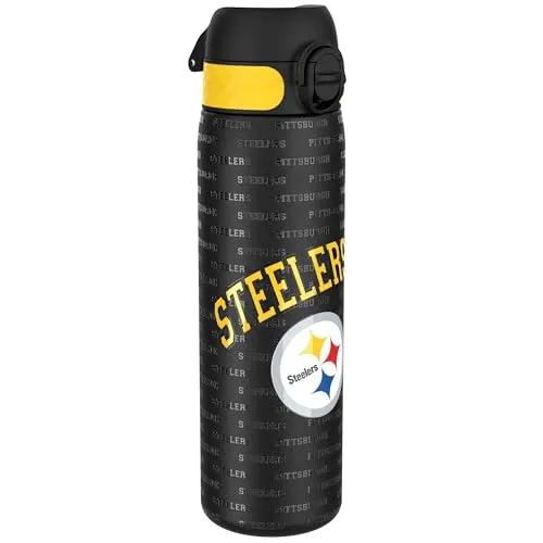 NFL Pittsburgh Steelers Edelstahl Trinkflasche 600 ml – Auslaufsicher und Spülmaschinenfest - Hochwertige Edelstahl-Trinkflasche, leicht und robust. Ideal für Schule und Reisen. Mit praktischem Klappdeckel für einfaches Nachfüllen und Trinken. Passt perfekt in Getränkehalter. Umweltfreundlich und wiederverwendbar.