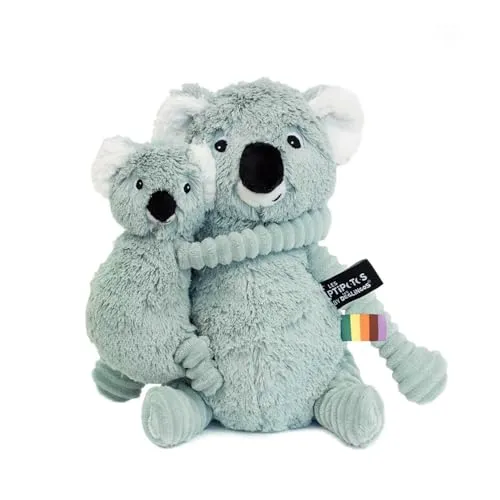 Les Deglingos – Trankilo Le Koala 2-in-1 Plüschtier - Schnuffeltücher & Trösterchen: Weiches 2-in-1 Plüschtier mit Mama und Baby, ideal als Geschenk zur Geburt oder zu besonderen Anlässen. Perfekt für Kleinkinder ab der Geburt!