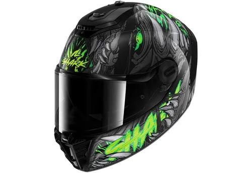 Shark Spartan RS Shaytan Integralhelm - Schwarz/Neon-Grün - M - Motorradhelm mit ECE 22-06 Norm, multiaxialer Verbundschale und ultra-resistentem Visier für maximalen Schutz und Komfort bei hohen Geschwindigkeiten.