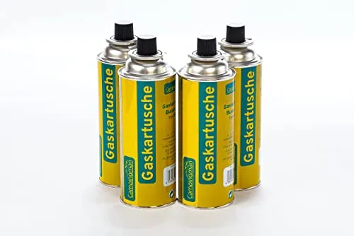 Campingman 4 Stück Gaskartusche 227g Butan Gas mit Ventil Universal Butangas Brennstoffflaschen Campingas für Gaskocher Gasheizung