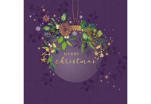 Ambiente Luxury Paper Products Papierserviette, Servietten Papier 33x33cm 3-lagig mit Christmas Kugel Motiv 20 Stk.