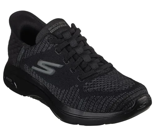 Skechers Go Walk Arch Fit 2.0 Grand Herren-Sneaker, Schwarz/Schwarz, 44 EU
