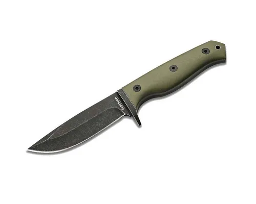 Magnum Taschenmesser Bushcraft Drop 02SC339 - Feststehendes Messer - Taschenmesser für Bushcrafter mit lebenslanger Garantie, extra scharfer 440A Klinge und grünem G10 Griff, ideal für raue Einsätze im Freien.