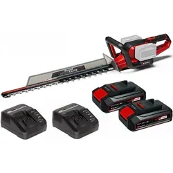 Einhell Akku-Heckenschere GE-CH 36/65 - 2x Akku 2.5 Ah + 2x Ladegerät - Heckenschere mit 65 cm Schnittlänge und bis zu 2.700 Schnitten pro Minute. Ideal für kabellose Gartenpflege dank Power X-Change System. Ergonomisch und flexibel für müheloses Arbeiten.